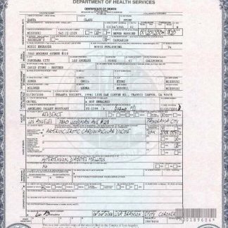 USA California Death Certificate template in PSD format download template file