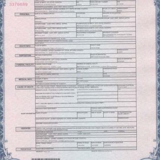 USA Louisiana death cert download template file