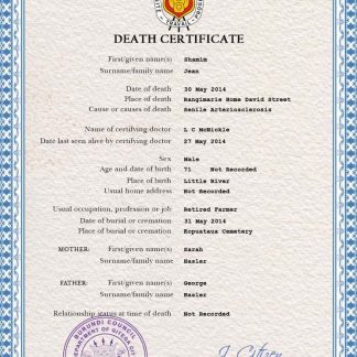 Burundi vital record death certificate PSD template download template file