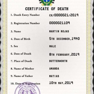 Chile vital record death certificate PSD template download template file