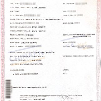 Columbia certificate of death download template file