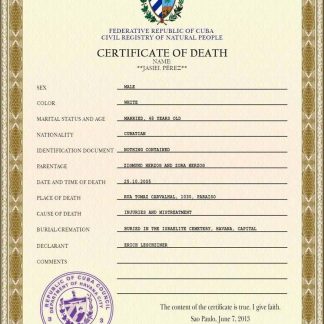 Cyprus vital record death certificate PSD template download template file