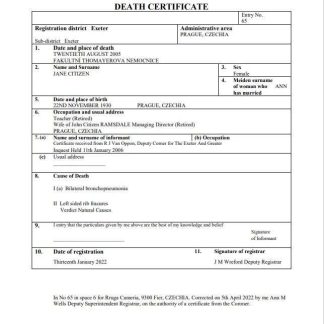 Côte d’Ivoire vital record death certificate PSD template download template file