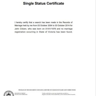 Australia Victoria divorce certificate template in Word download template file