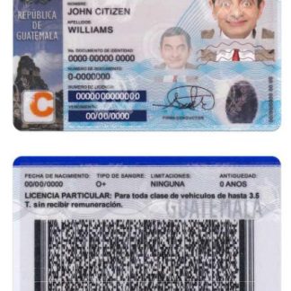 Guatemala Driving License download template file