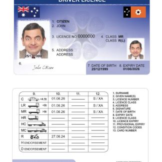 Australia Northern Territory Driving License download template file