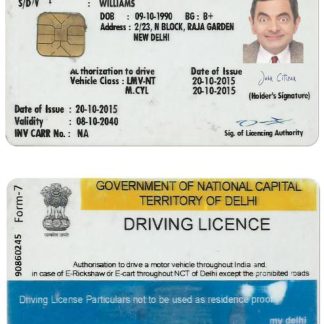 India (DELHI) Driving License download template file
