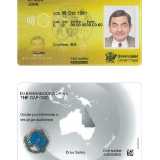 Australia Queensland Driving License new version download template file