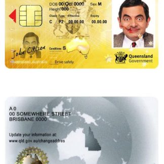Australia Queensland state Driving License download template file