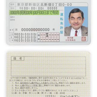 Japan Driving License download template file