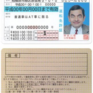 Japan Driving License version 2 download template file