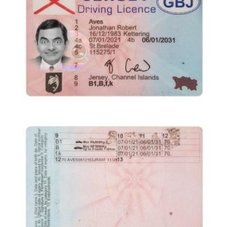 Jersey Driving License download template file