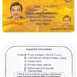 Kiribati Driving License download template file