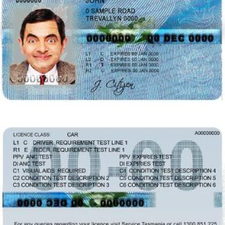 Australia Tasmania driver license download template file