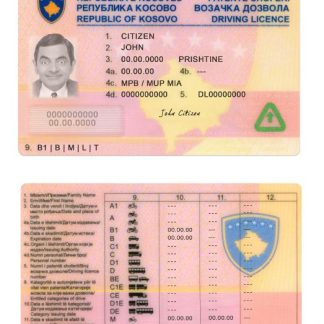 Kosovo Driving License download template file