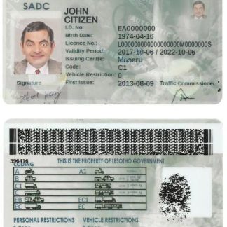 LESOTHO Driving License download template file