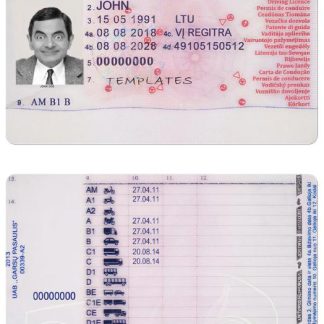 Lithuania(Litva) Driving License 1 download template file