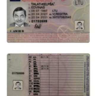 LITHUANIA Driving License 2013 present download template file