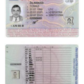 Lithuania Driving License 2021 present download template file