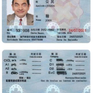 MACAU Driving License download template file