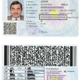 Malawi Driving License download template file