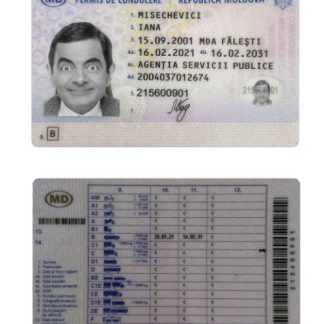 Moldova Driving License 2021 present download template file