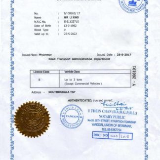 Myanmar Driving License v1 download template file