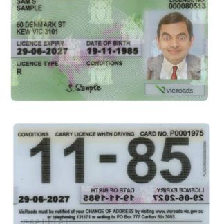 Australia Victoria state probationary Driving License download template file