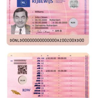 Netherlands Driving License 2014 present download template file