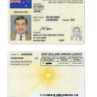 New Zealand Driving License download template file