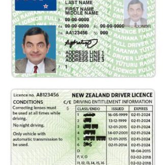 New Zealand Driving License version 3 download template file