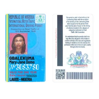 Nigeria international Driving License download template file