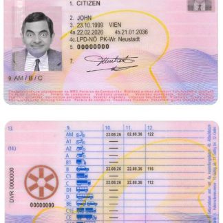 AUSTRIA Driving License 2013 present download template file