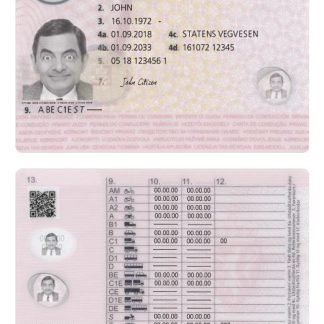 Norway Driving License 2018 present download template file