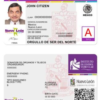 Nuevo Leon Driving License download template file