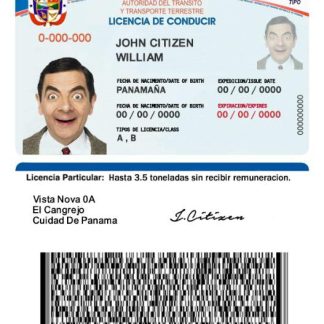 Panama Driving License download template file