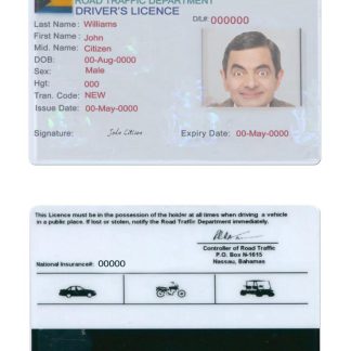 Bahamas Driving License download template file