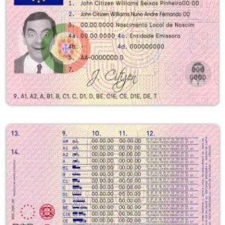 Portugal Driving License download template file