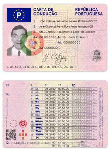 Portugal Driving License download template file