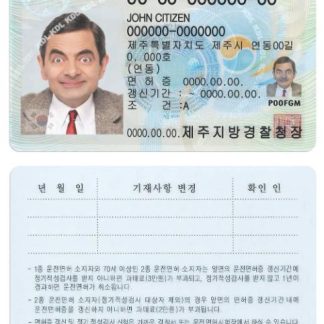 South Korea Driving License download template file