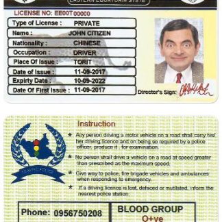 SOUTH SUDAN Driving License download template file