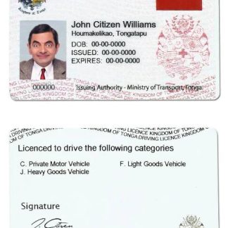 Tonga Driving License download template file