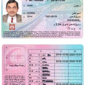 TUNISIA Driving License download template file