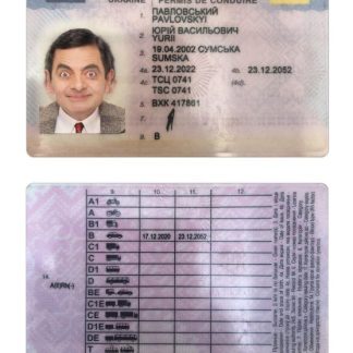 Ukraine Driving License 2022 present download template file