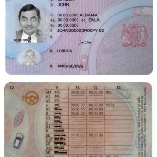 United Kingdom Driving License (between January 2021 and December 2021) download template file