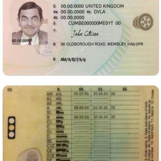 United Kingdom provisional Driving License download template file