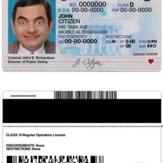 USA Alabama Driving License download template file