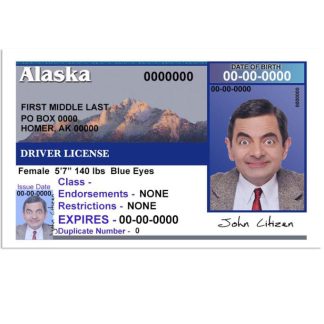 USA Alaska Driving License version 2 (Front) download template file