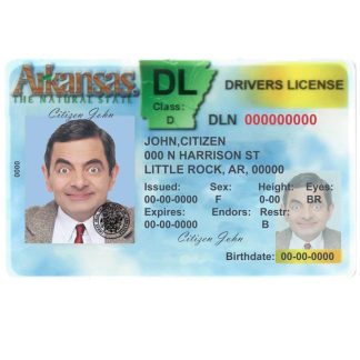 USA Arkansas Driving License version 2 (Front) download template file