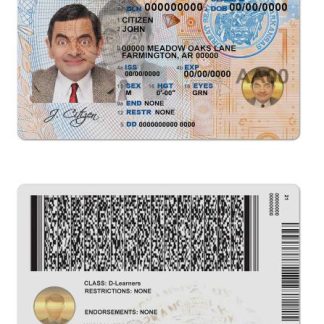 USA Arkansas Driving License download template file